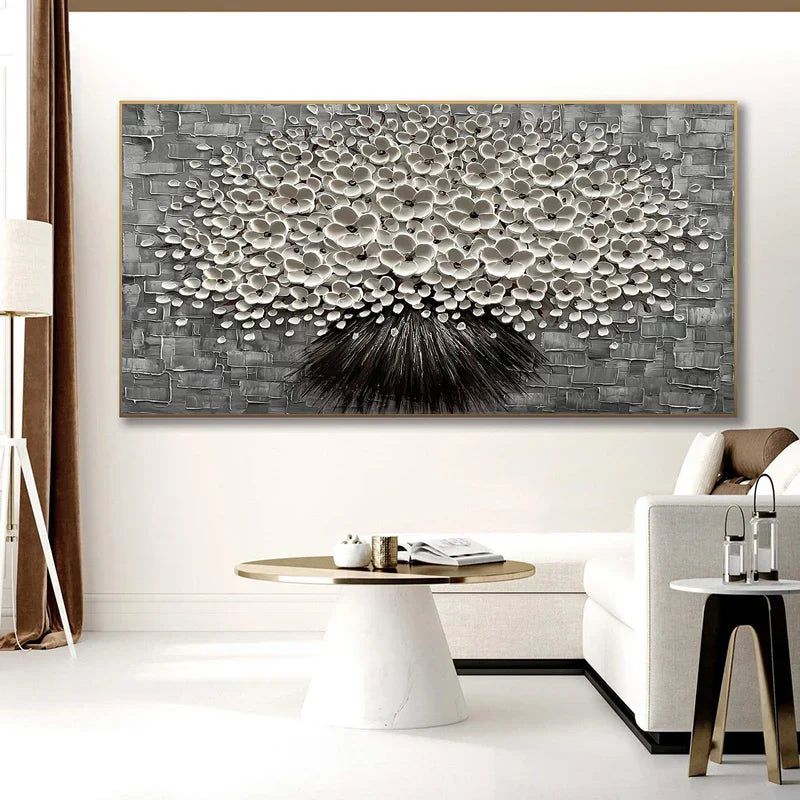 Modern Abstract Flower Tree Canvas Art for Living Room & Office Decor