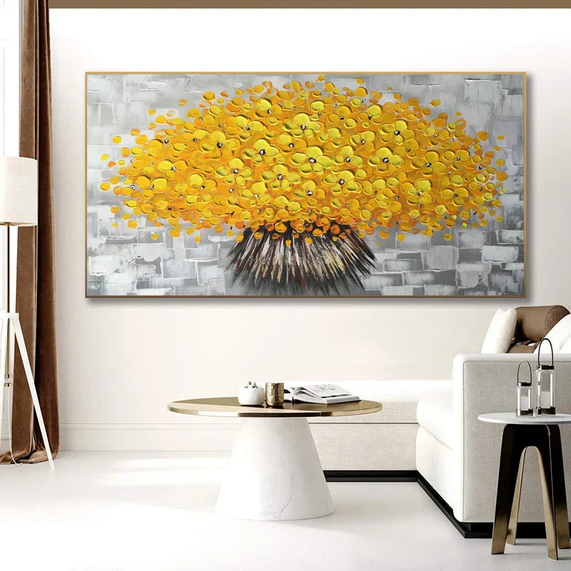 Modern Abstract Flower Tree Canvas Art for Living Room & Office Decor