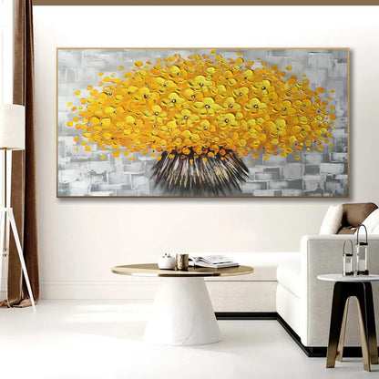 Modern Abstract Flower Tree Canvas Art for Living Room & Office Decor