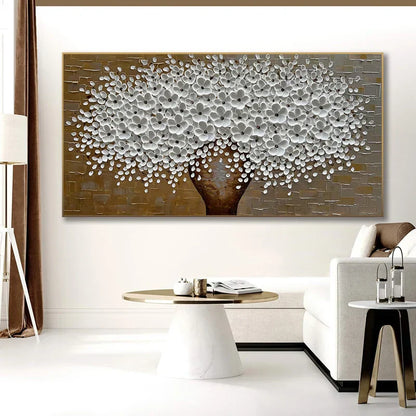 Modern Abstract Flower Tree Canvas Art for Living Room & Office Decor
