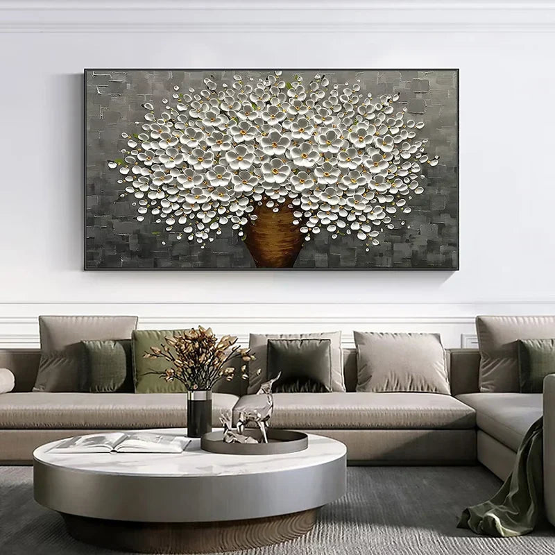 Modern Abstract Flower Tree Canvas Art for Living Room & Office Decor