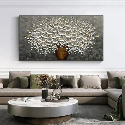 Modern Abstract Flower Tree Canvas Art for Living Room & Office Decor