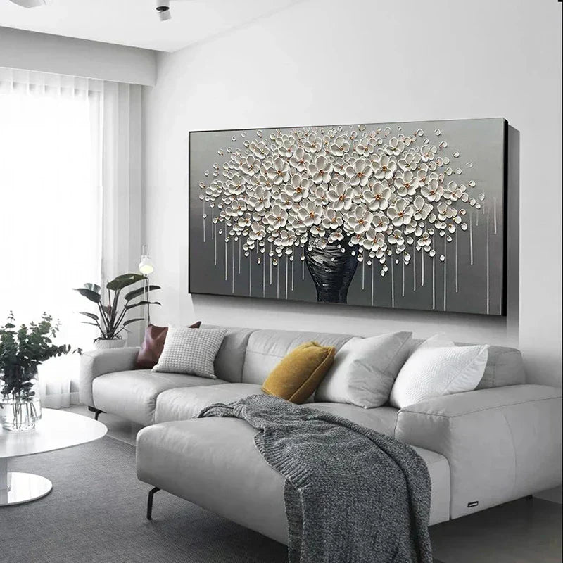 Modern Abstract Flower Tree Canvas Art for Living Room & Office Decor