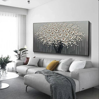 Modern Abstract Flower Tree Canvas Art for Living Room & Office Decor