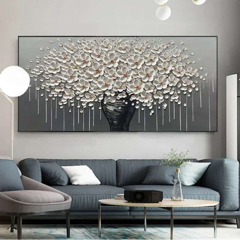 Modern Abstract Flower Tree Canvas Art for Living Room & Office Decor