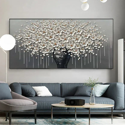 Modern Abstract Flower Tree Canvas Art for Living Room & Office Decor
