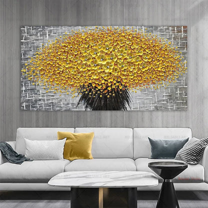 Modern Abstract Flower Tree Canvas Art for Living Room & Office Decor