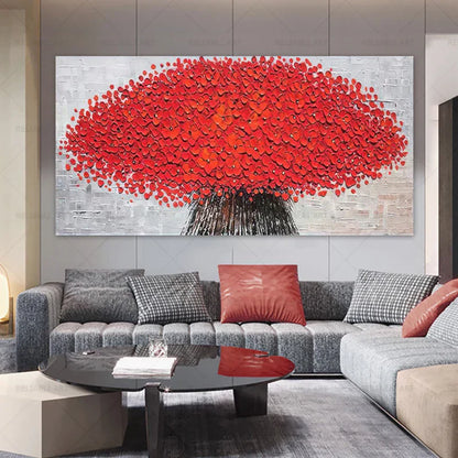 Modern Abstract Flower Tree Canvas Art for Living Room & Office Decor