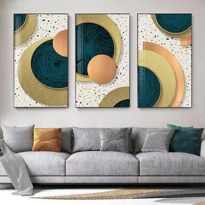 Modern Abstract Geometric Circles Canvas Art for Luxury Home Decor