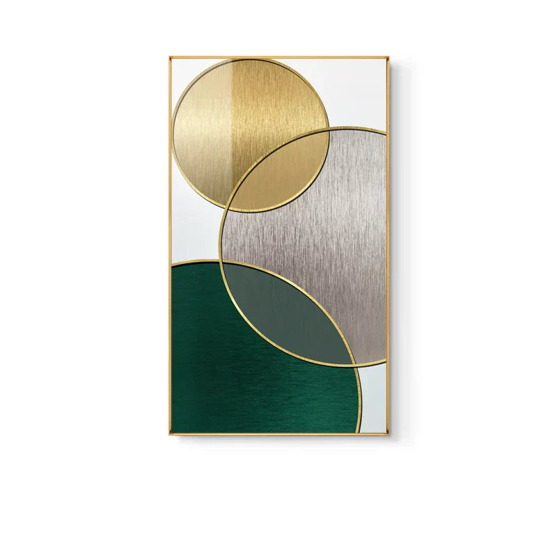Modern Abstract Geometric Circles Canvas Art for Luxury Home Decor