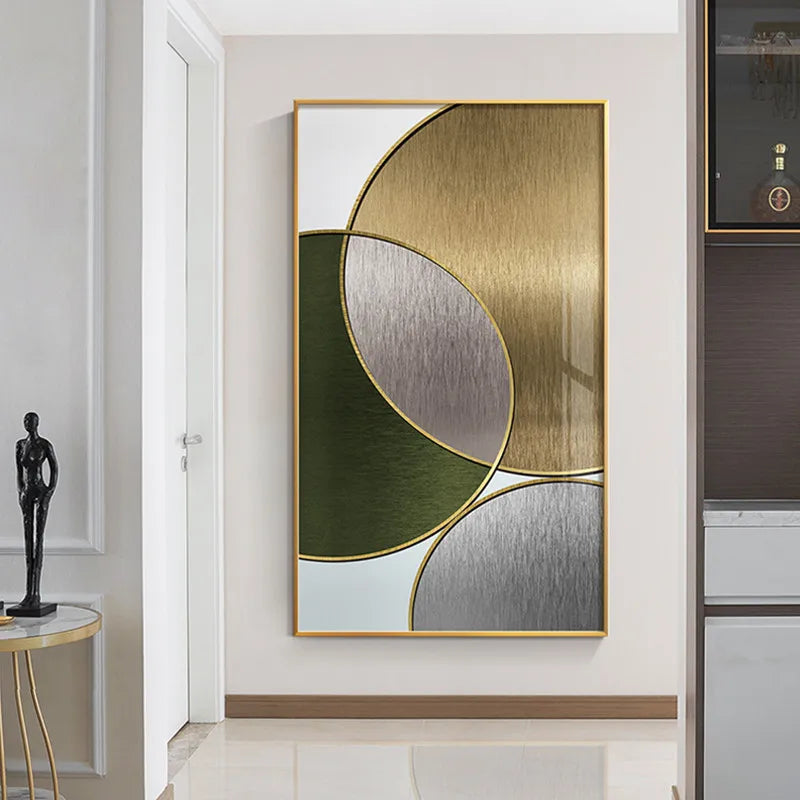 Modern Abstract Geometric Circles Canvas Art for Luxury Home Decor