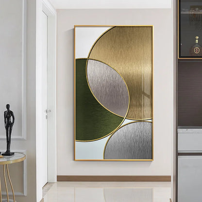Modern Abstract Geometric Circles Canvas Art for Luxury Home Decor