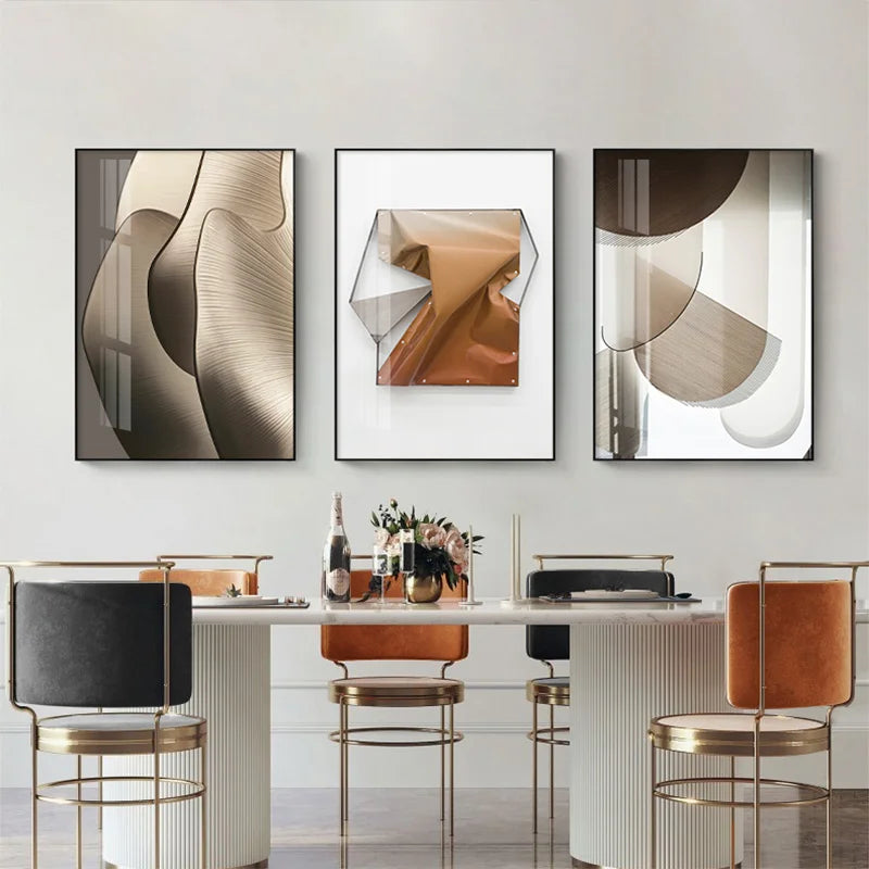 Modern Abstract Geometry Canvas Wall Art for Luxury Interiors