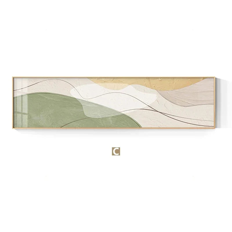 Modern Abstract Wide Format Canvas Art - Neutral Colors & Flowing
