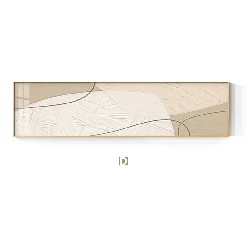 Modern Abstract Wide Format Canvas Art - Neutral Colors & Flowing