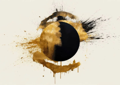 Modern Black & Gold Abstract Canvas Wall Art for Home Decor