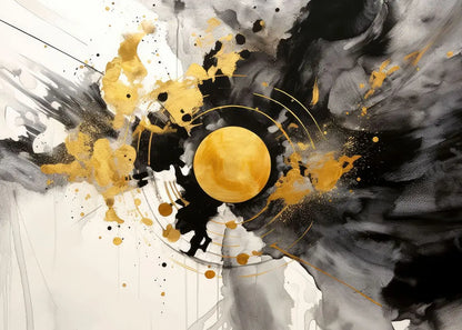 Modern Black & Gold Abstract Canvas Wall Art for Home Decor