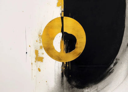 Modern Black & Gold Abstract Canvas Wall Art for Home Decor