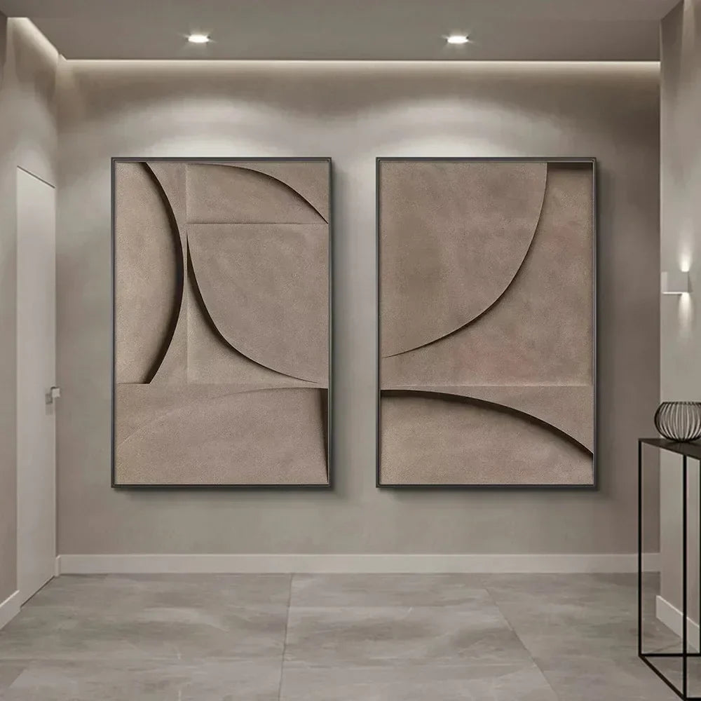 Modern Minimalist Geometric Lines Canvas Wall Art for Living Room