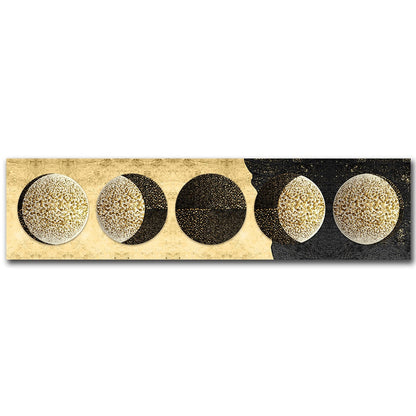 Moon Phases Black & White Canvas Wall Art for Bedroom & Living Room