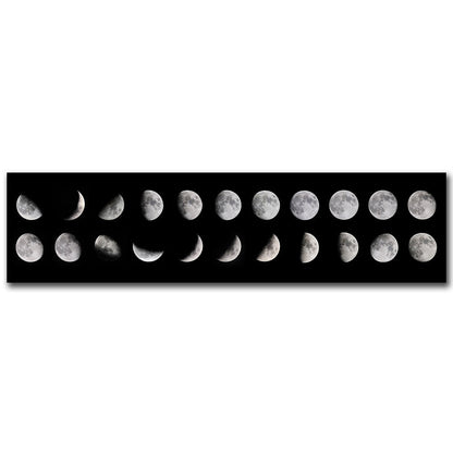 Moon Phases Black & White Canvas Wall Art for Bedroom & Living Room
