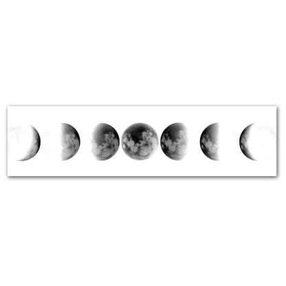 Moon Phases Black & White Canvas Wall Art for Bedroom & Living Room