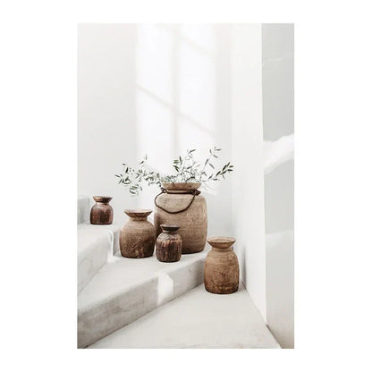 Neutral Terracotta Still Life Vase Canvas Art for Modern Home Decor