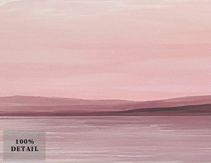 Pastel Blue Pink Purple Abstract Landscape Canvas Wall Art for Bedroom