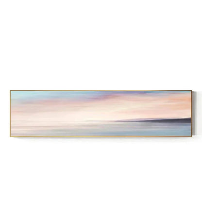 Pastel Blue Pink Purple Abstract Landscape Canvas Wall Art for Bedroom