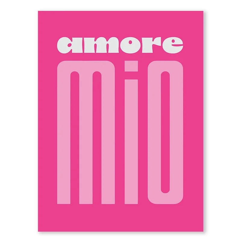 Pink Retro Love Quote Canvas Wall Art for Bedroom & Living Room Decor