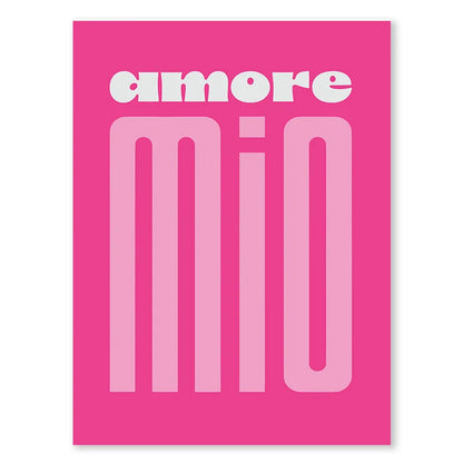 Pink Retro Love Quote Canvas Wall Art for Bedroom & Living Room Decor