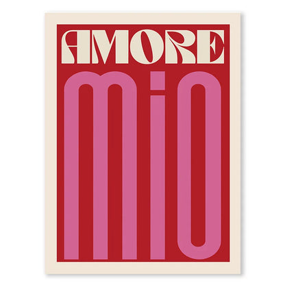 Pink Retro Love Quote Canvas Wall Art for Bedroom & Living Room Decor