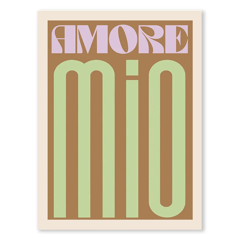 Pink Retro Love Quote Canvas Wall Art for Bedroom & Living Room Decor
