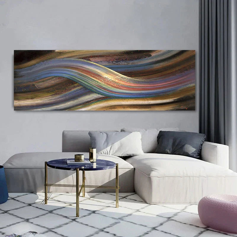 Rainbow Abstract Canvas Print - Modern Wall Art for Bedroom & Living