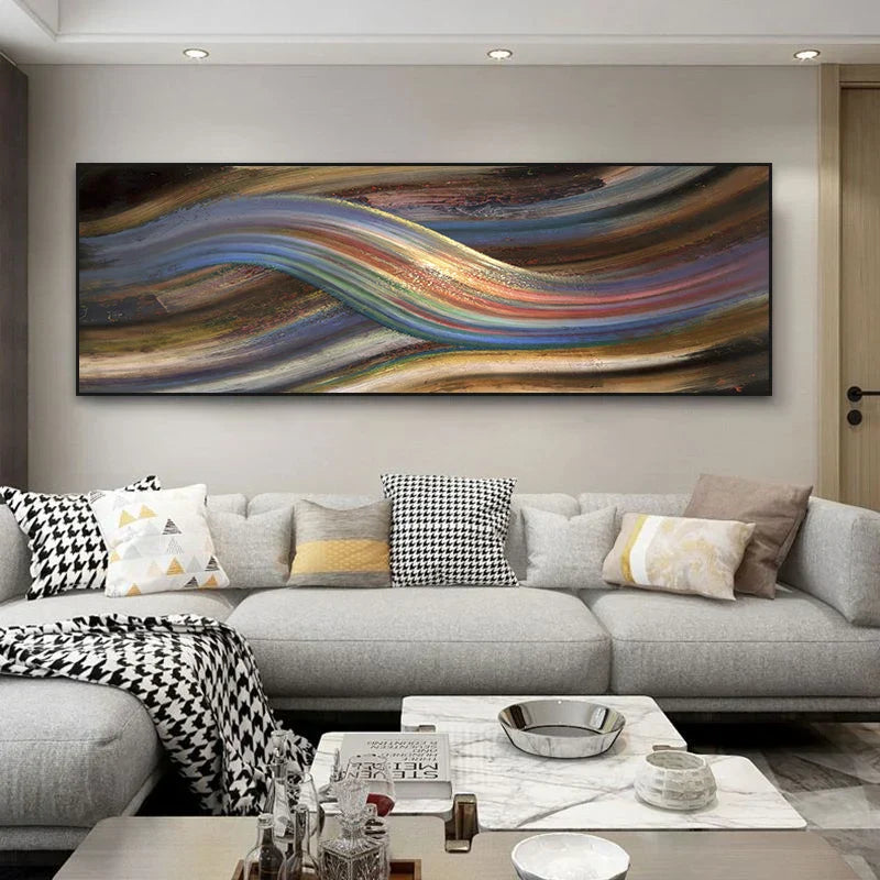 Rainbow Abstract Canvas Print - Modern Wall Art for Bedroom & Living