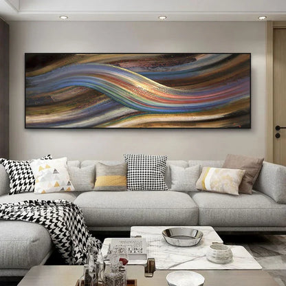 Rainbow Abstract Canvas Print - Modern Wall Art for Bedroom & Living