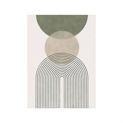 Sage Green Beige Minimalist Abstract Botanical Canvas Wall Art Prints
