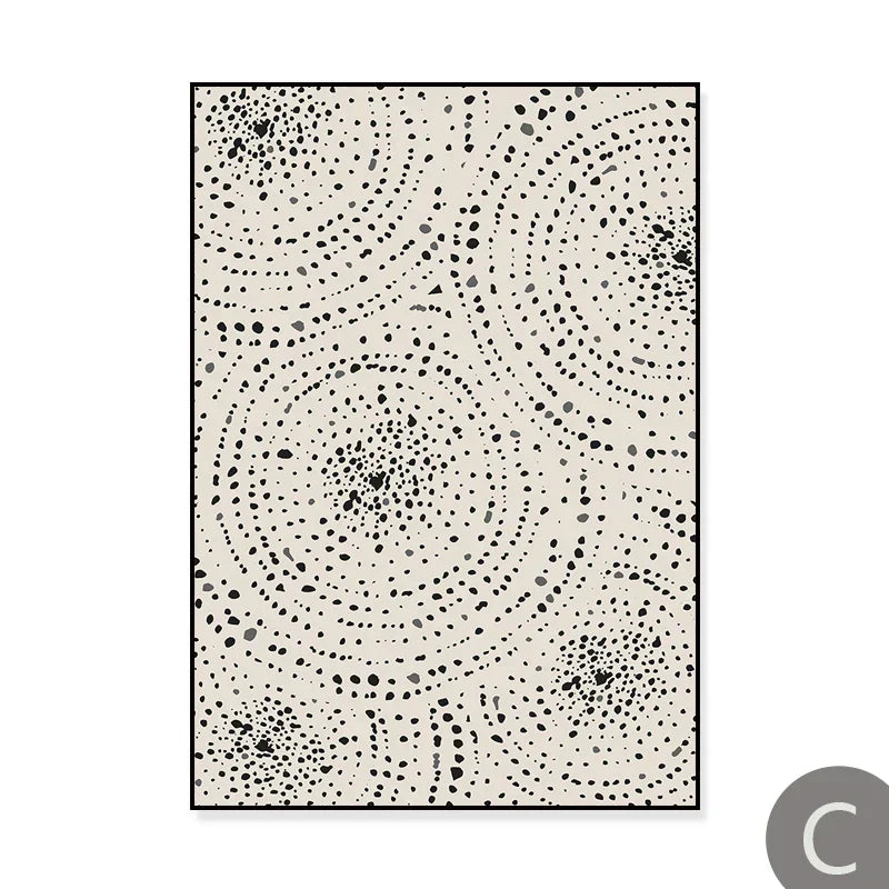Sun Sea Circles Minimalist Line Art Canvas Prints for Modern Decor
