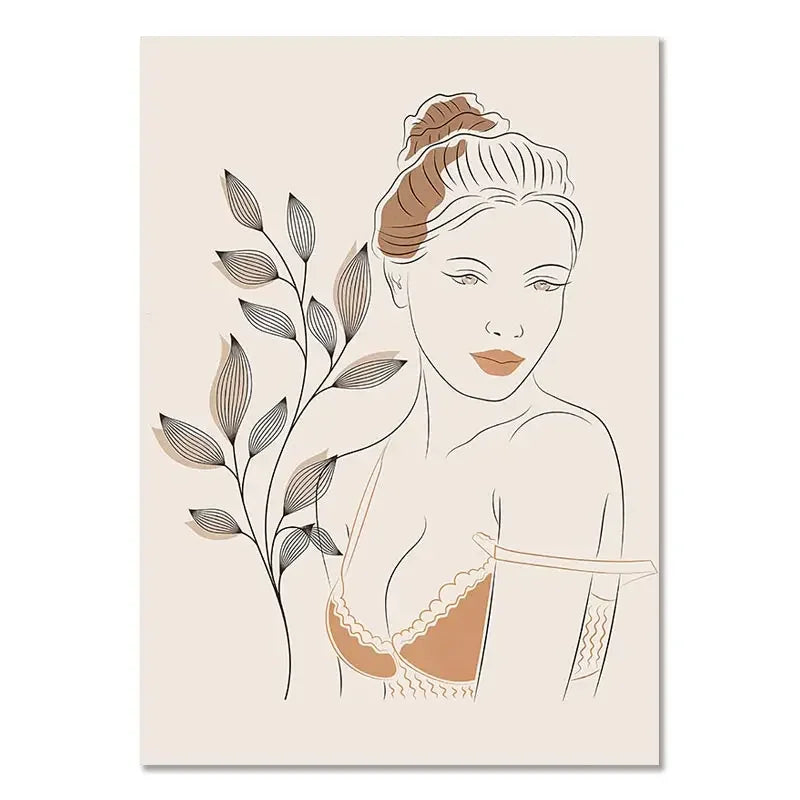 Terracotta Sun Minimalist Abstract Wall Art Canvas Print for Home