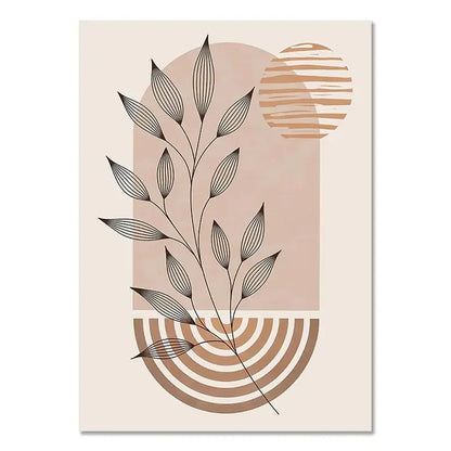 Terracotta Sun Minimalist Abstract Wall Art Canvas Print for Home