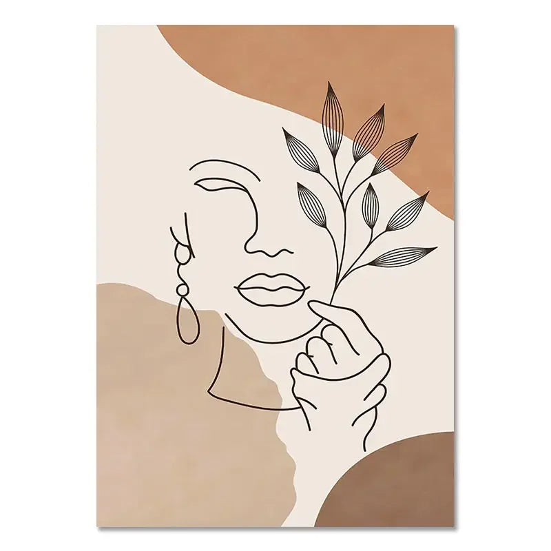 Terracotta Sun Minimalist Abstract Wall Art Canvas Print for Home