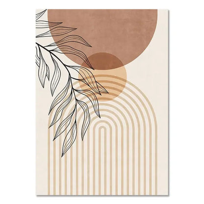 Terracotta Sun Minimalist Abstract Wall Art Canvas Print for Home