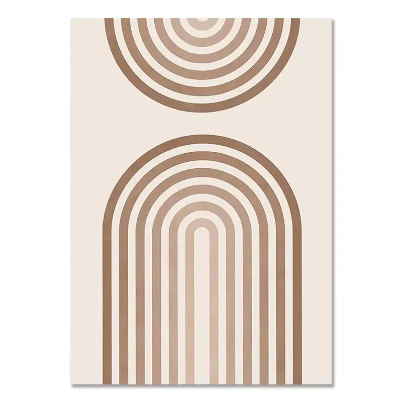 Terracotta Sun Minimalist Abstract Wall Art Canvas Print for Home