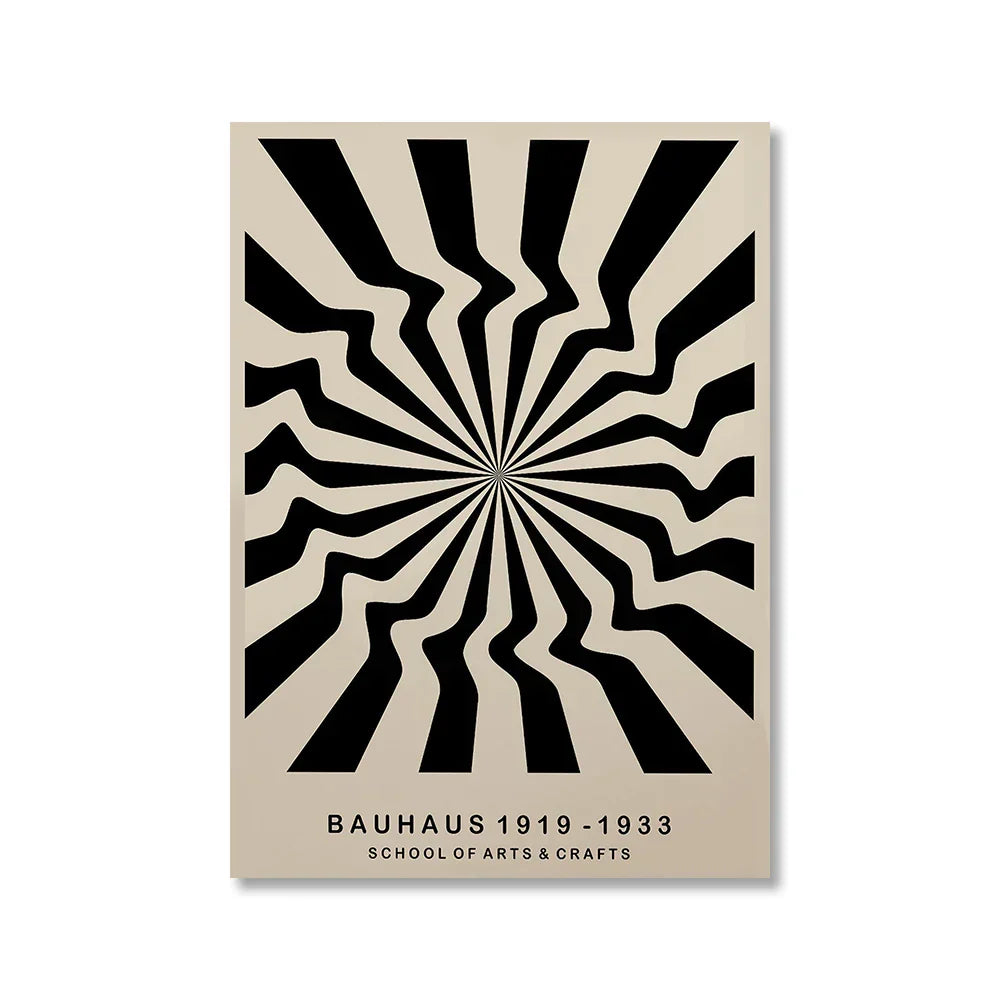 Vintage Retro Geometric Bauhaus Canvas Print Wall Art for Home Decor