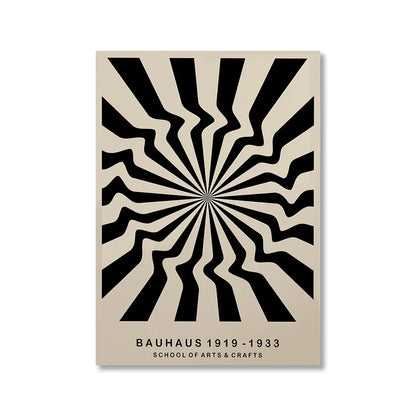 Vintage Retro Geometric Bauhaus Canvas Print Wall Art for Home Decor