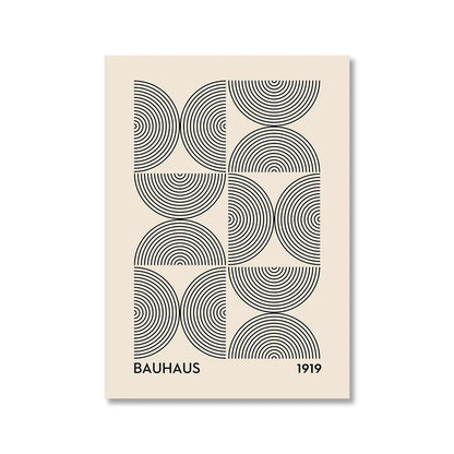 Vintage Retro Geometric Bauhaus Canvas Print Wall Art for Home Decor