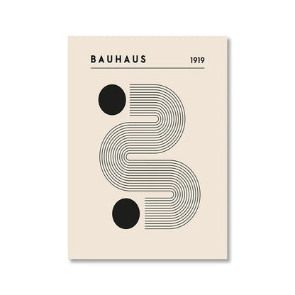 Vintage Retro Geometric Bauhaus Canvas Print Wall Art for Home Decor