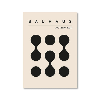 Vintage Retro Geometric Bauhaus Canvas Print Wall Art for Home Decor