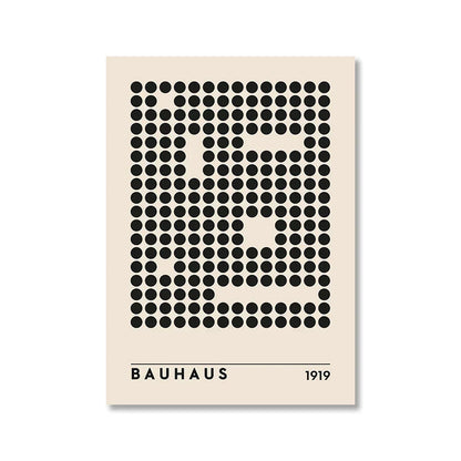 Vintage Retro Geometric Bauhaus Canvas Print Wall Art for Home Decor