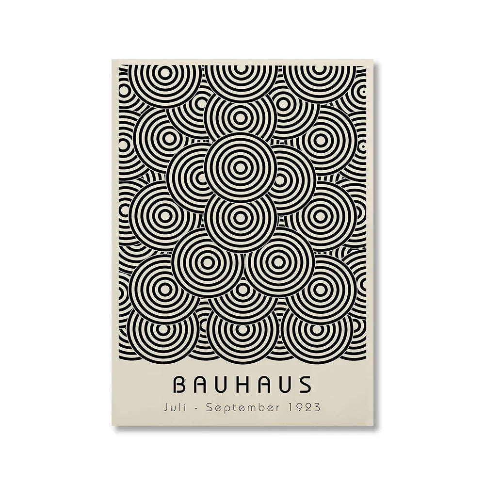 Vintage Retro Geometric Bauhaus Canvas Print Wall Art for Home Decor